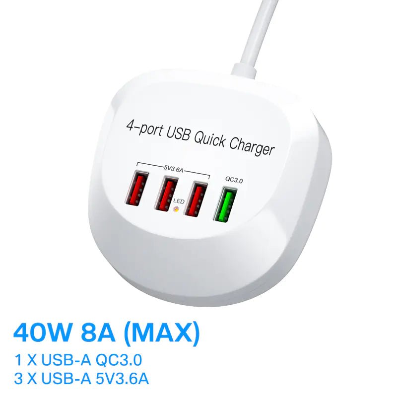 8/4 - Port LED Display USB Charger - Icespheric