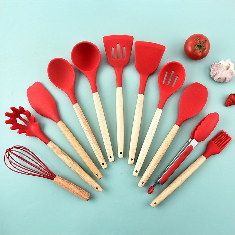 12 Piece Kitchen Utensil Pot Non Stick Silicone - Icespheric