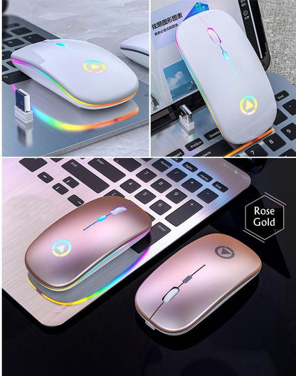 2.4GHz RGB Wireless USB Rechargeable PC Laptop Mouse