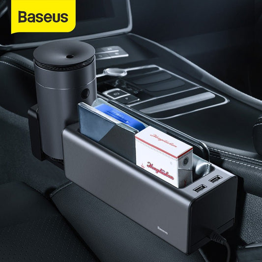 Baseus Car Storage Box With USB and Cup Holder