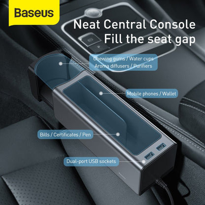 Baseus Car Storage Box With USB and Cup Holder