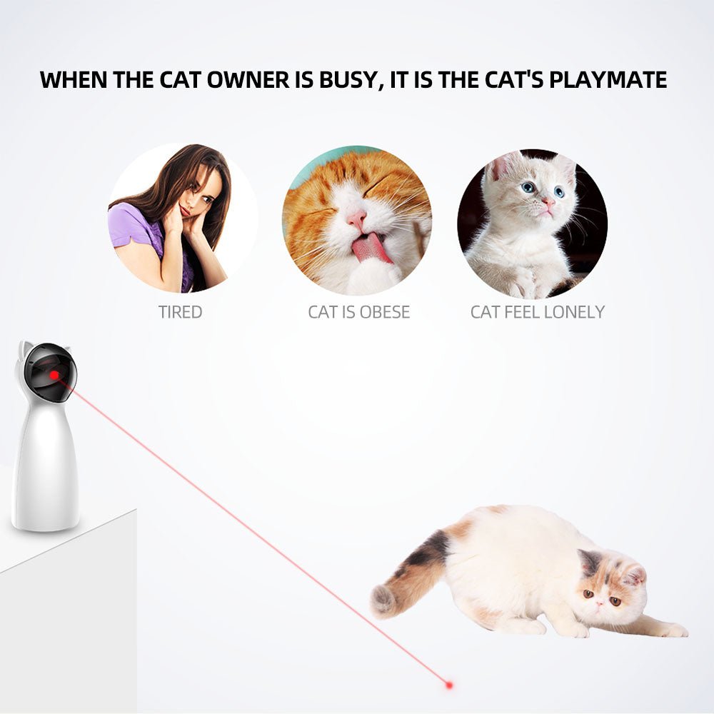 Cat Interactive Toy LED Laser Auto Rotating USB Charge