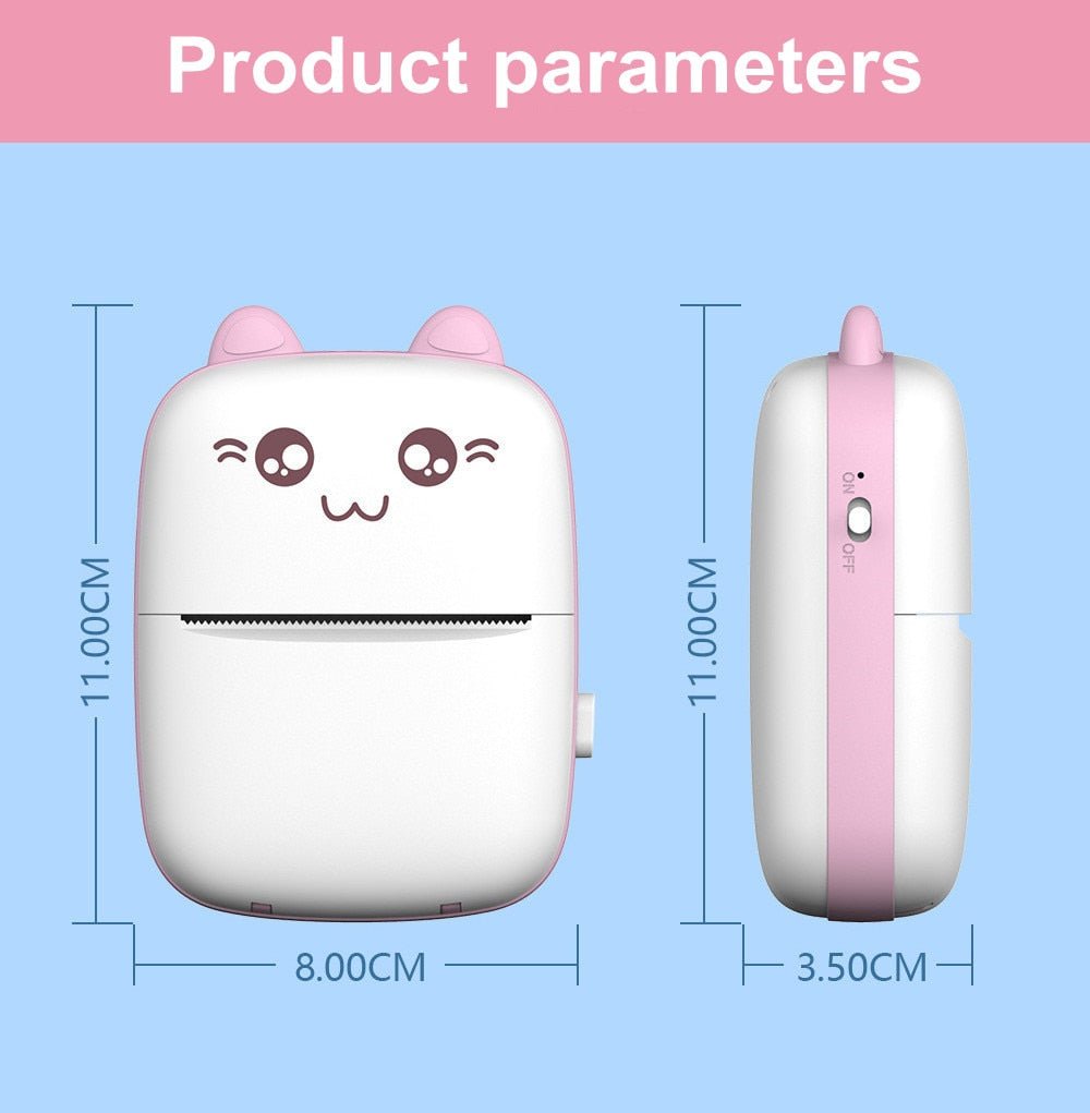 Cat Shape Mini Inkless Thermal Label Printer