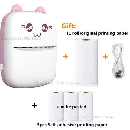 Cat Shape Mini Inkless Thermal Label Printer