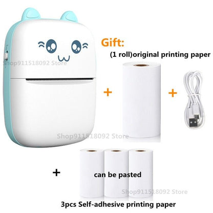 Cat Shape Mini Inkless Thermal Label Printer