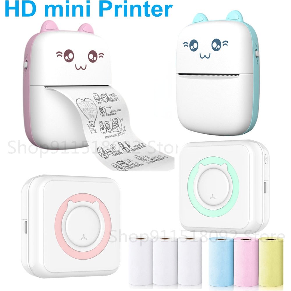 Cat Shape Mini Inkless Thermal Label Printer