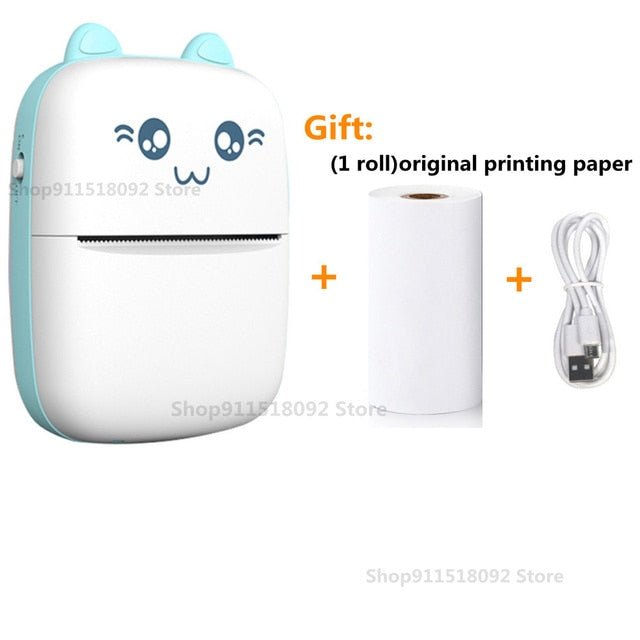 Cat Shape Mini Inkless Thermal Label Printer