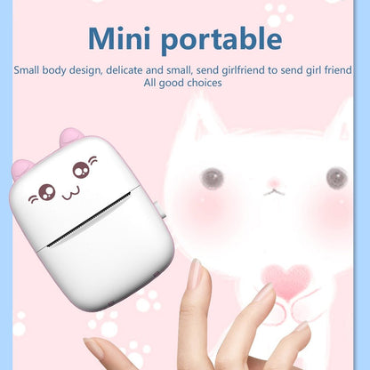 Cat Shape Mini Inkless Thermal Label Printer