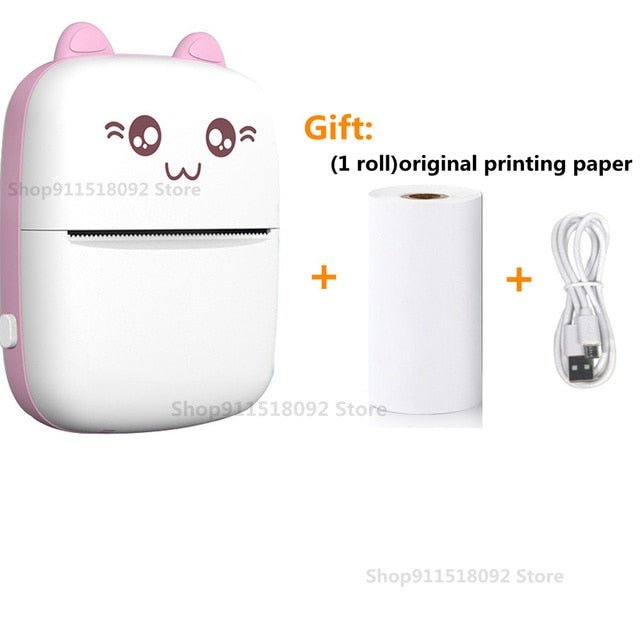 Cat Shape Mini Inkless Thermal Label Printer