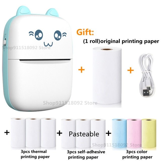 Cat Shape Mini Inkless Thermal Label Printer