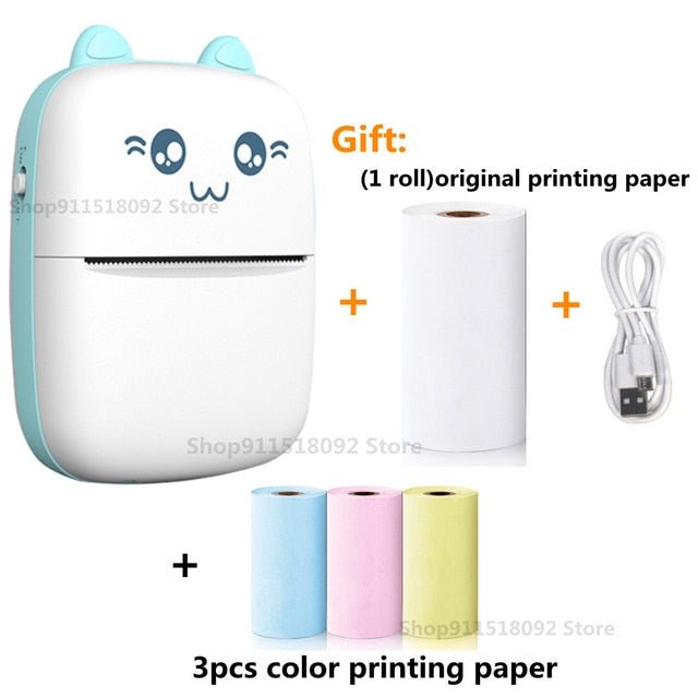 Cat Shape Mini Inkless Thermal Label Printer