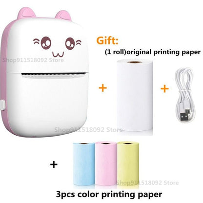 Cat Shape Mini Inkless Thermal Label Printer