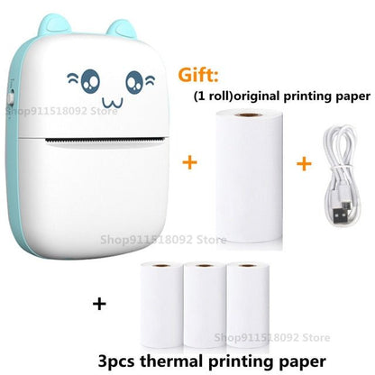 Cat Shape Mini Inkless Thermal Label Printer