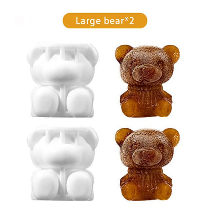 Cute Teddy Bear Shape Silicone Mould Ice Cube Maker