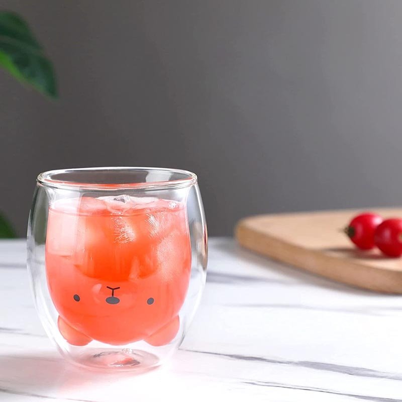 Double-layer Glass Mug 3D Cup