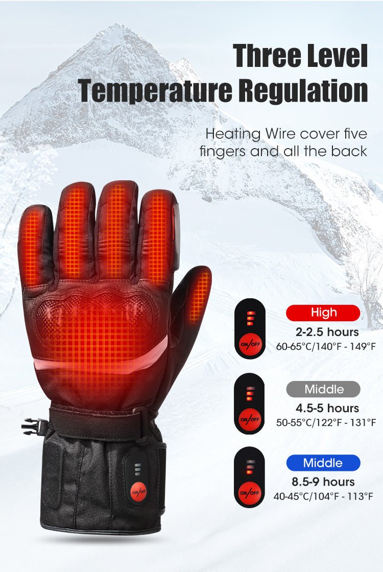 IcePro3 Heated Motorcycle Gloves Shockproof CE, FCC, PSE Certified