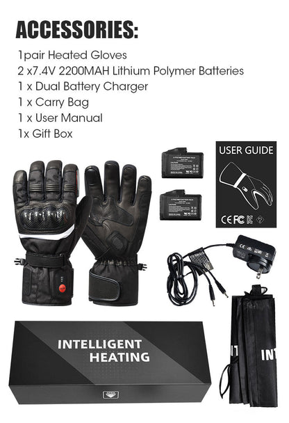 IcePro3 Heated Motorcycle Gloves Shockproof CE, FCC, PSE Certified