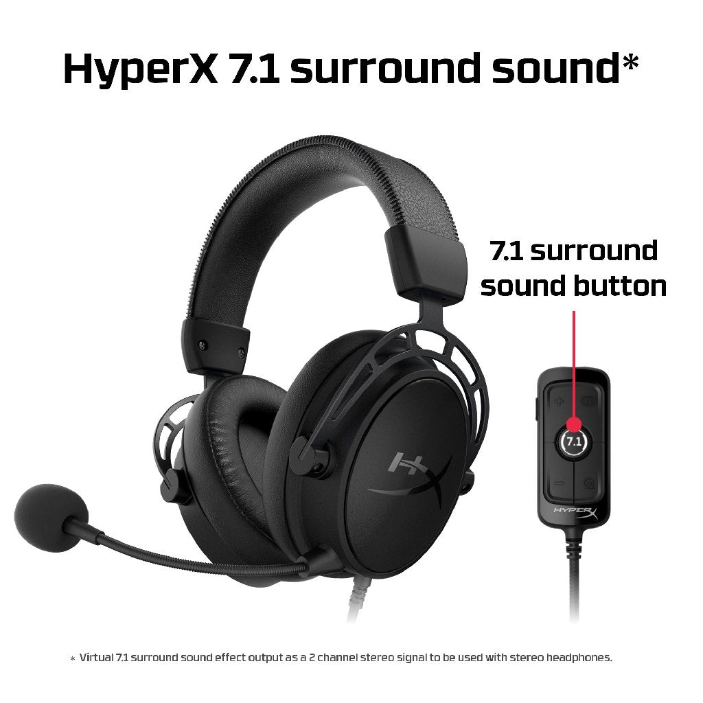 HyperX Alpha S 7.1 Surround Sound Gaming Headset W/ Microphone