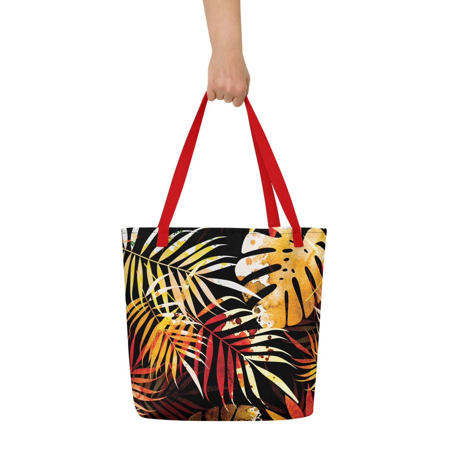 Icespheric Automn Fall All-Over Print Large Tote Bag with Pocket