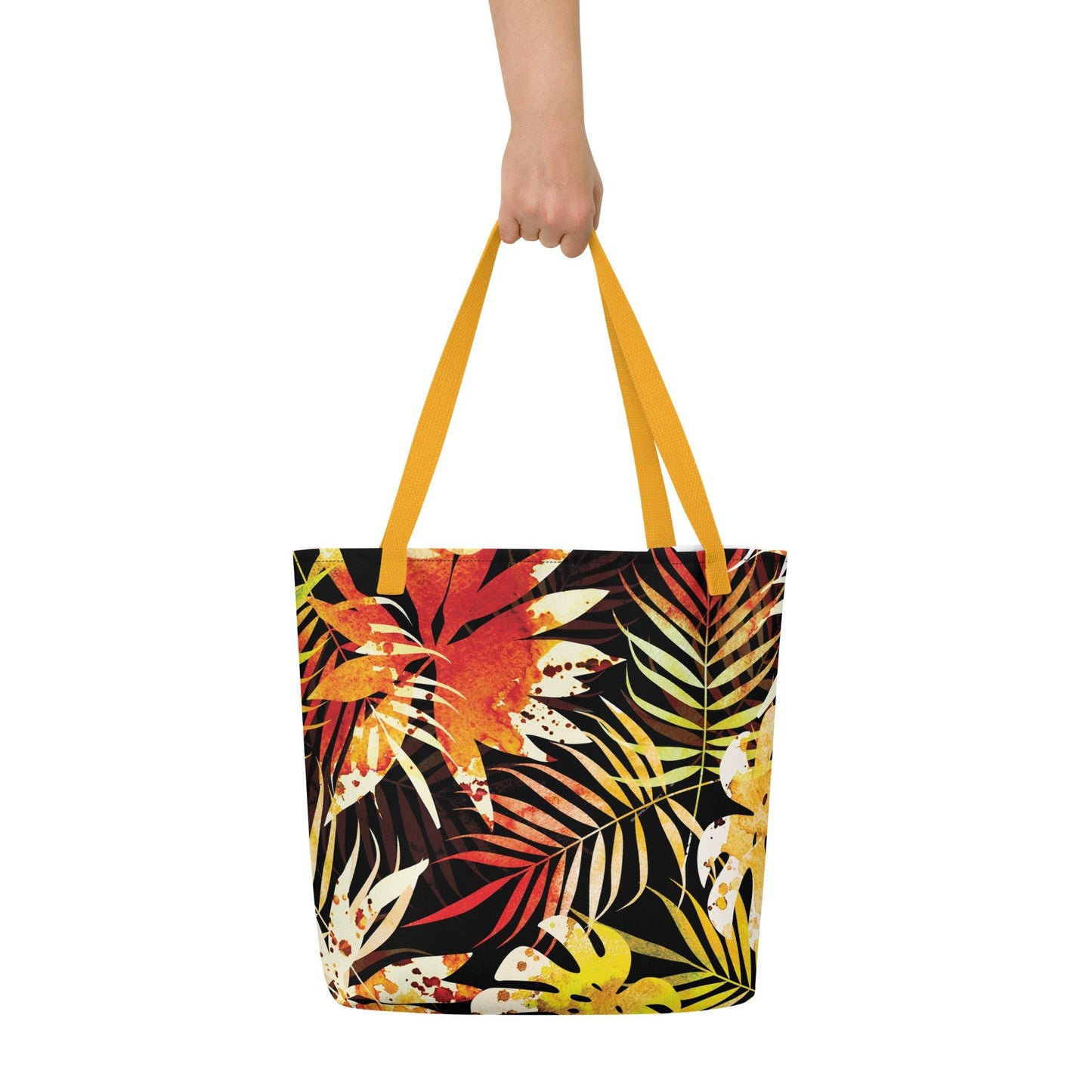 Icespheric Automn Fall All-Over Print Large Tote Bag with Pocket