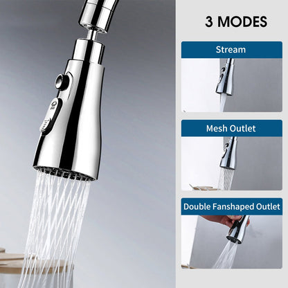 Kitchen Sink Faucet 3 Functions Water Tap Spray Head 360° Swivel Replacement Sprayer Nozzle