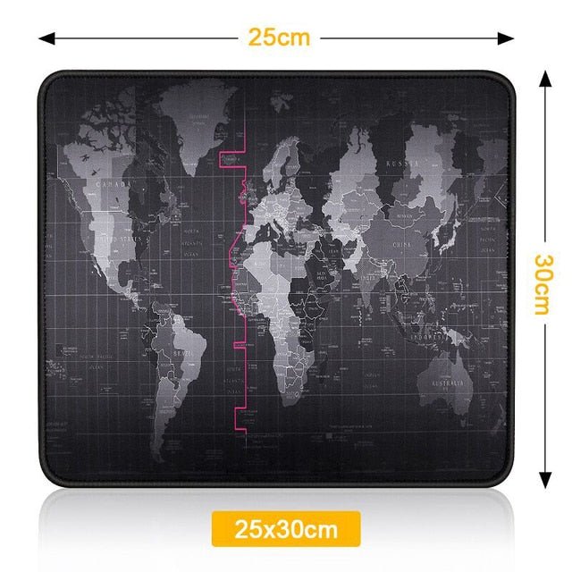 Large World Map Desk Gamer Mouse Pads