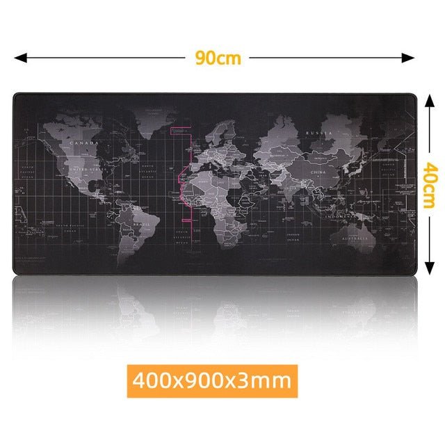 Large World Map Desk Gamer Mouse Pads