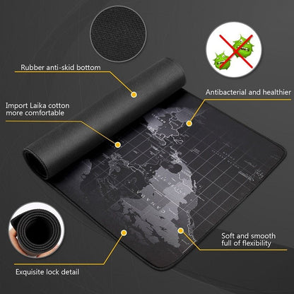 Large World Map Desk Gamer Mouse Pads