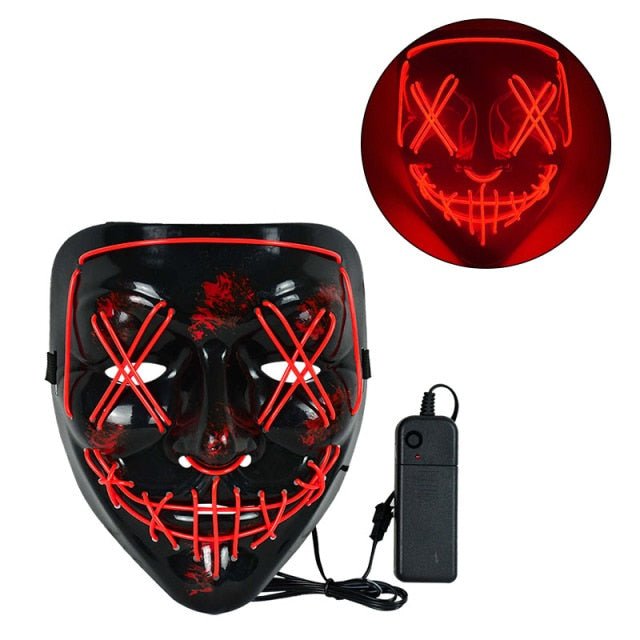 LED The Purge Neon Halloween Mask