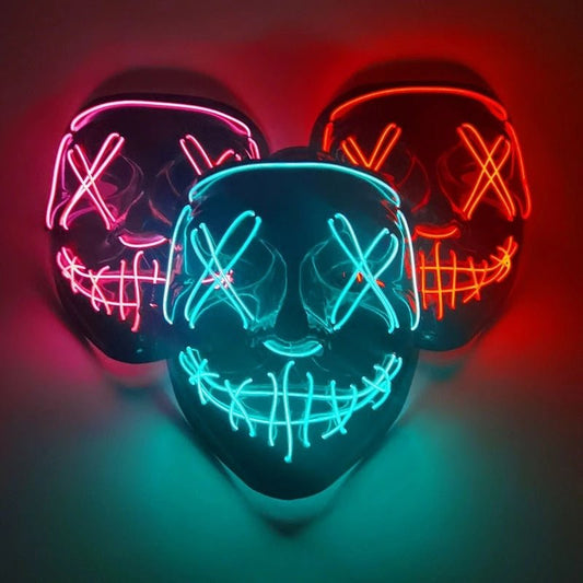 LED The Purge Neon Halloween Mask