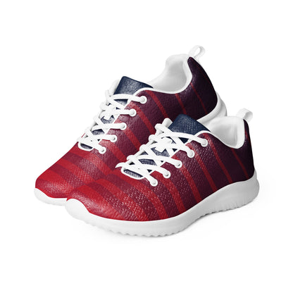 Men’s Athletic Shoes Red Blue Stripe Trainers