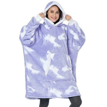 One size Hoodie Blanket with Sleeves