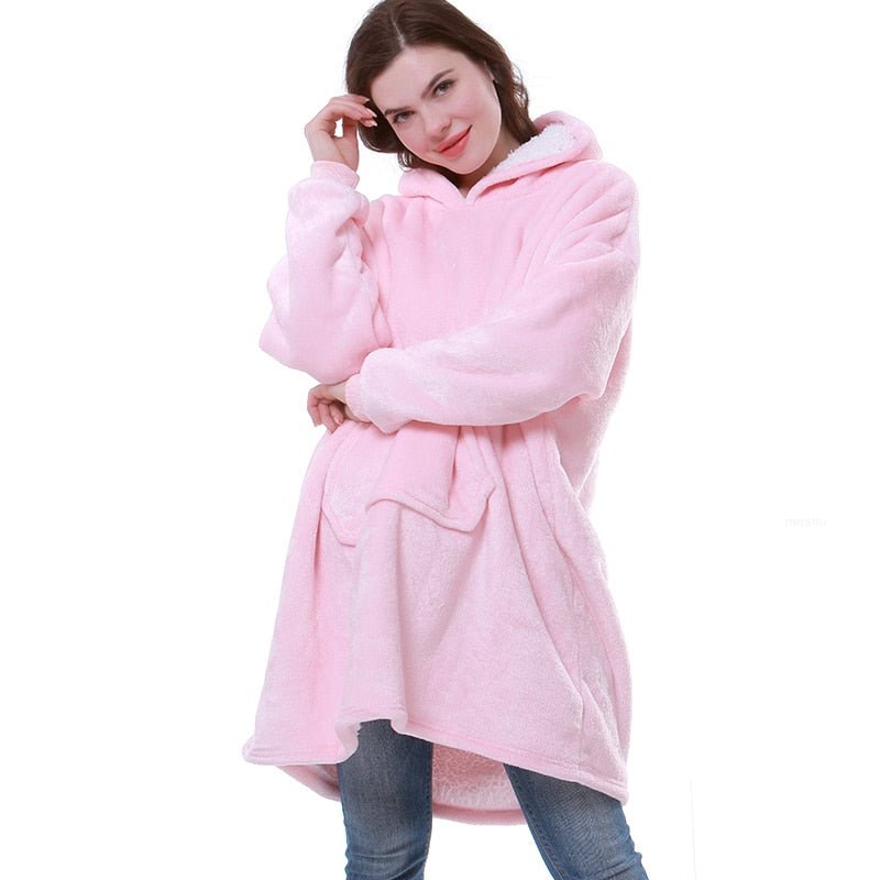 One size Hoodie Blanket with Sleeves