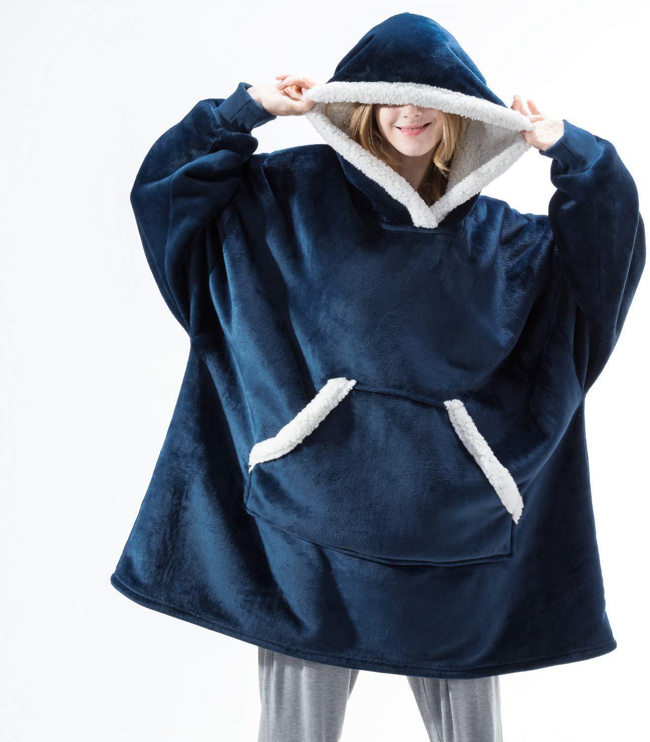 One size Hoodie Blanket with Sleeves