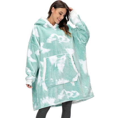 One size Hoodie Blanket with Sleeves