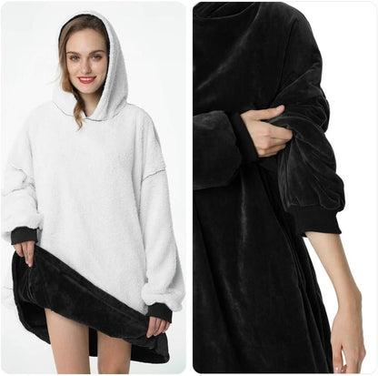 One size Hoodie Blanket with Sleeves