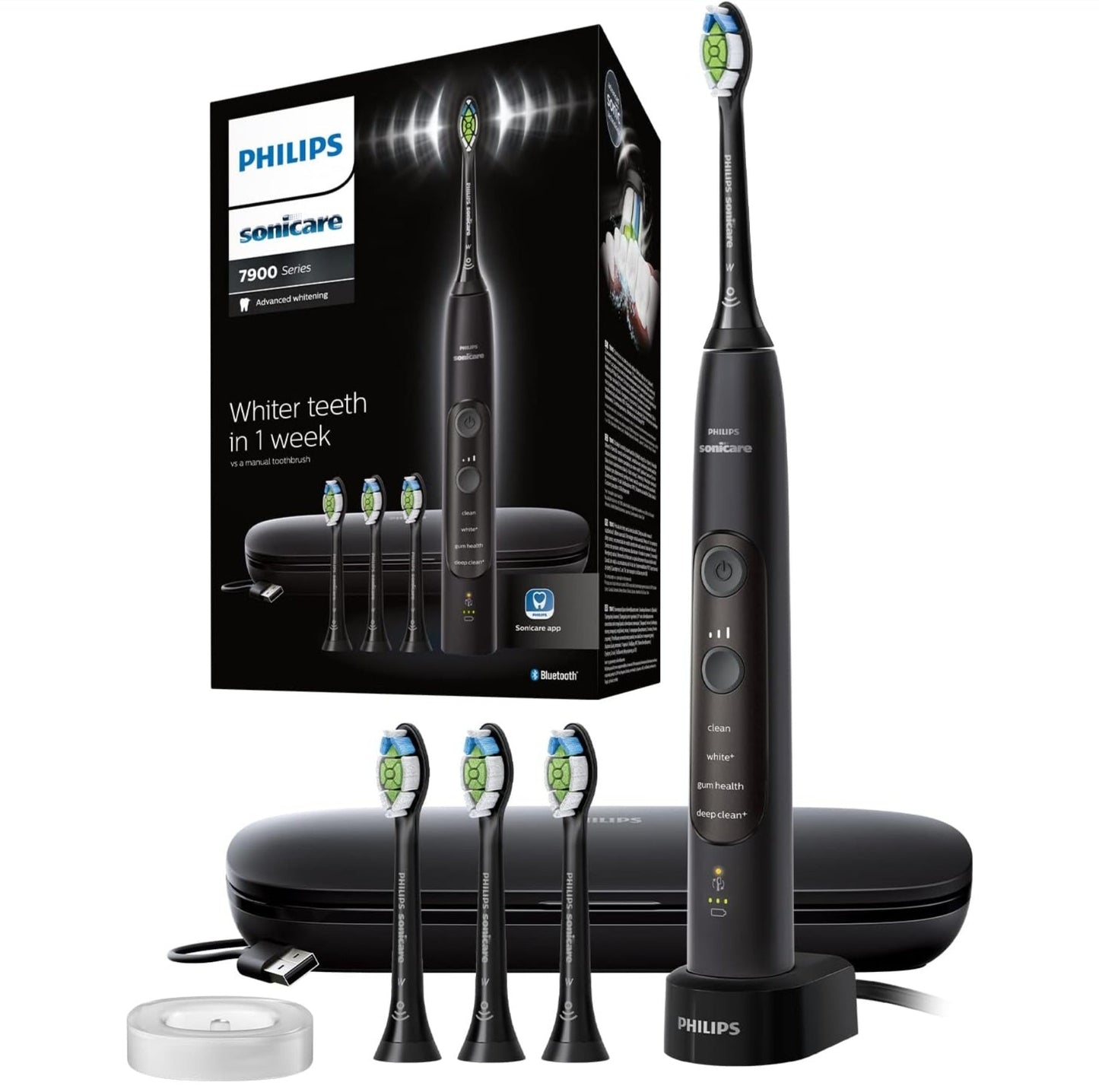 Philips Sonicare 7900 Series Full Kit Electric Toothbrush | White | Black - Icespheric