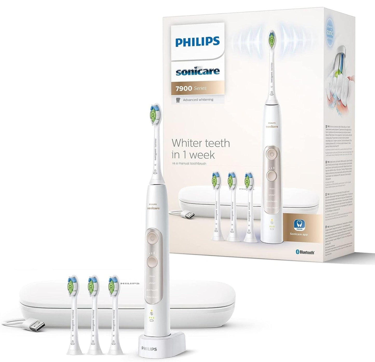 Philips Sonicare 7900 Series Full Kit Electric Toothbrush | White | Black - Icespheric