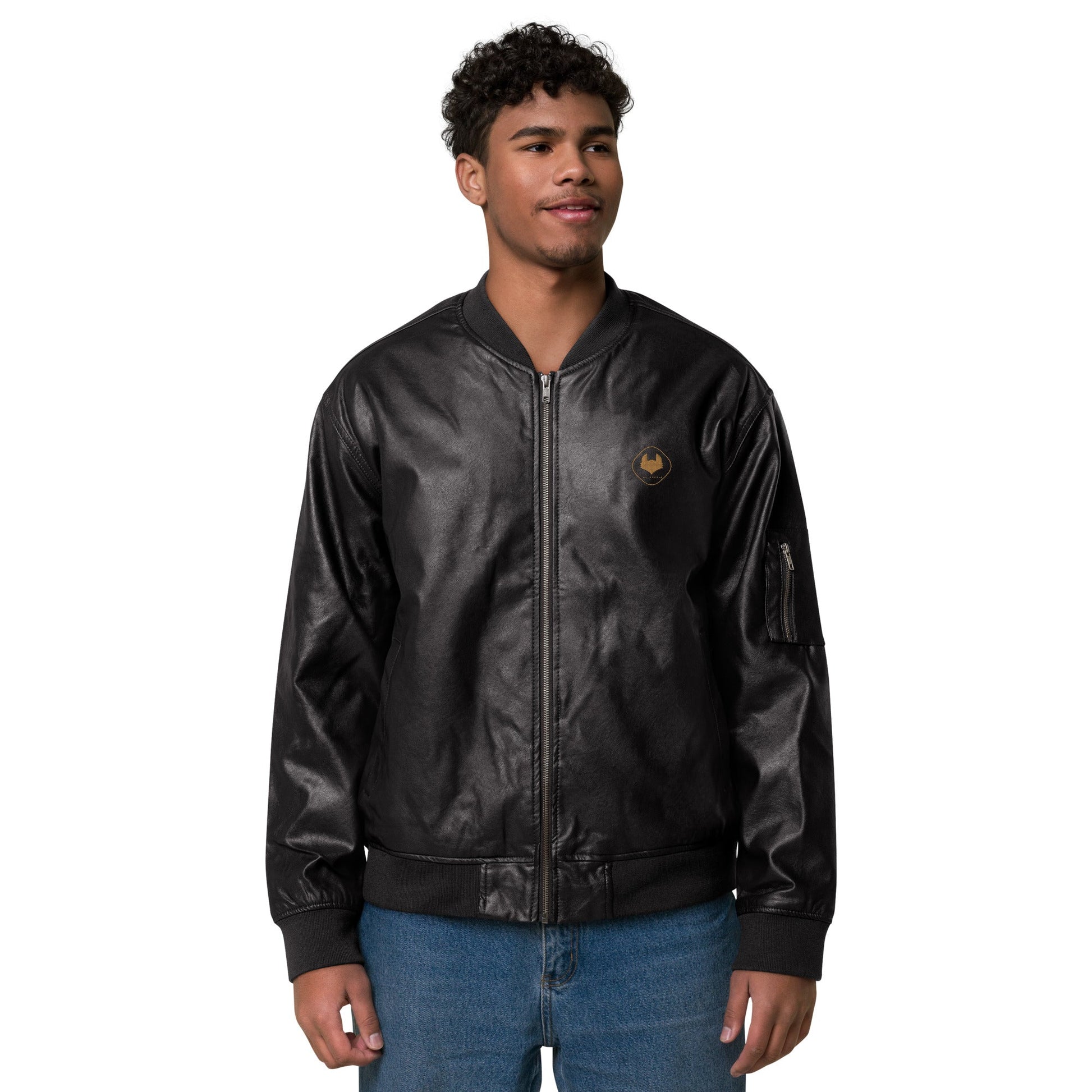 PU Leather Bomber Jacket - Icespheric Fox - Icespheric