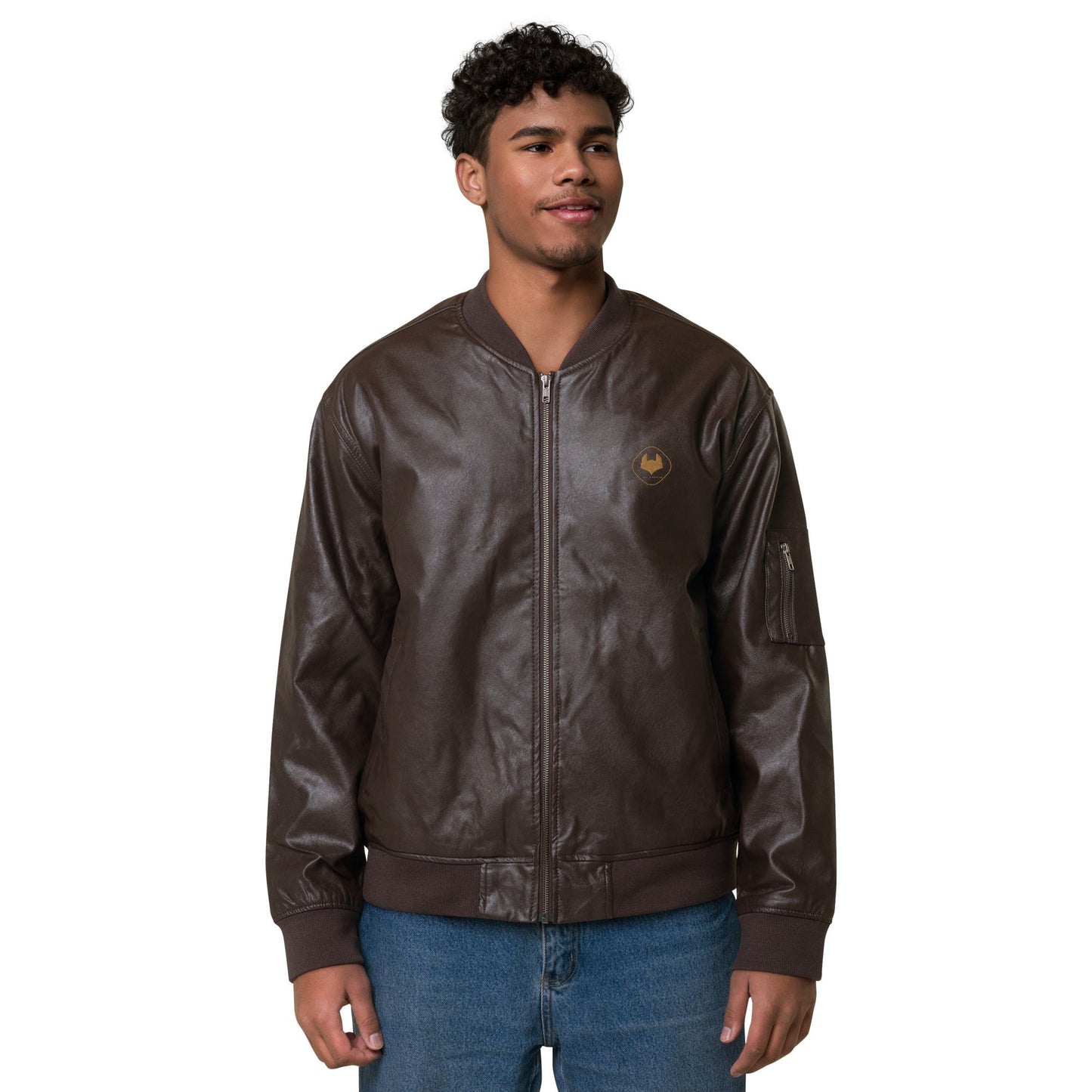 PU Leather Bomber Jacket - Icespheric Fox - Icespheric