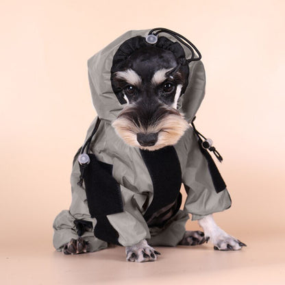 Reflective Pet Dog Raincoat Outdoor High Collar Pet Jumpsuit