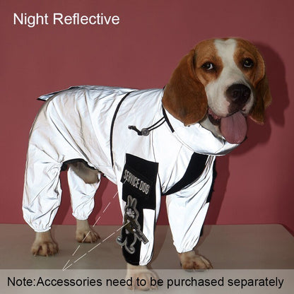 Reflective Pet Dog Raincoat Outdoor High Collar Pet Jumpsuit