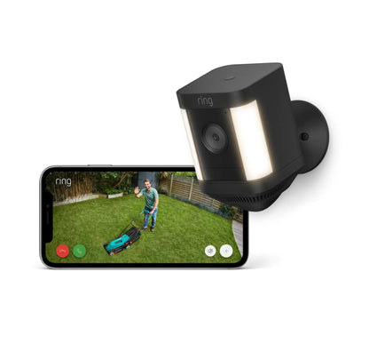 Ring Spotlight Cam Plus | Battery | Wireless | Outdoor Security Camera 1080p HD Video, Two-Way Talk, LED Spotlights, Siren
