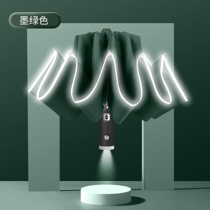 The Night Guardian: Automatic Reflective LED Reverse Umbrella
