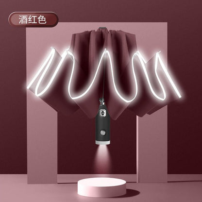 The Night Guardian: Automatic Reflective LED Reverse Umbrella