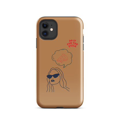 Tough Case for iPhone® Do It For The Pizza - Brown Nude