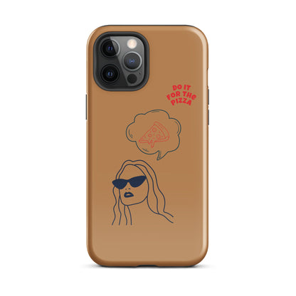 Tough Case for iPhone® Do It For The Pizza - Brown Nude