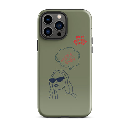 Tough Case for iPhone® Do It For The Pizza - Green Khaki