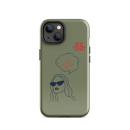 Tough Case for iPhone® Do It For The Pizza - Green Khaki