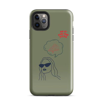 Tough Case for iPhone® Do It For The Pizza - Green Khaki